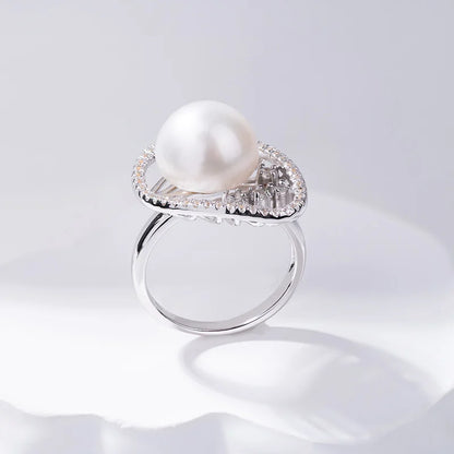 S925 pure silver pearl ring, female niche design, light luxury, high-end feeling, cool style, Instagram trendy fashion