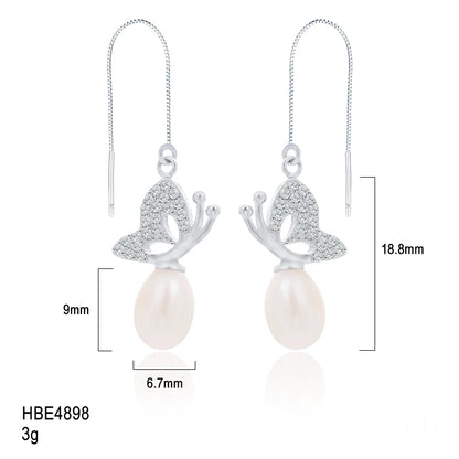 2024 New Trend 925 Sterling Silver High Quality Butterfly Jewelry Natural Freshwater Pearl Accessories