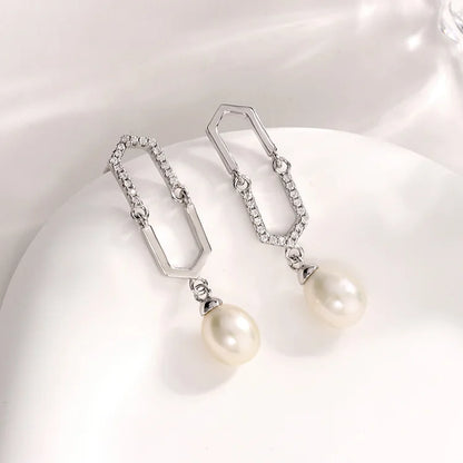 Wholesale bulk fashion fine 925 silver jewelry custom women cultured water pearl earrings