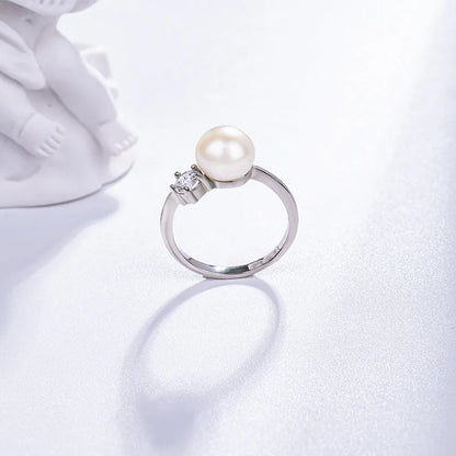 S925 pure silver pearl ring, female niche design, light luxury, high-end feeling, cool style, Instagram trendy fashion