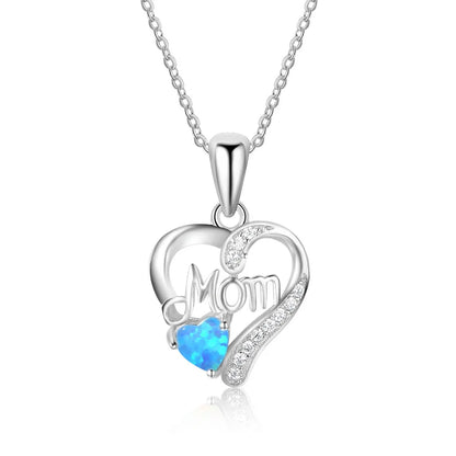 Custom heart pendant designer charms for jewelry making mothers day charms 925 silver opal pendant necklace