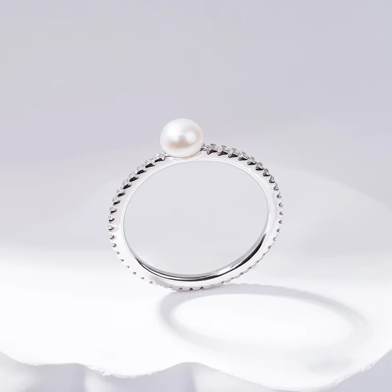 S925 pure silver pearl ring, female niche design, light luxury, high-end feeling, cool style, Instagram trendy fashion