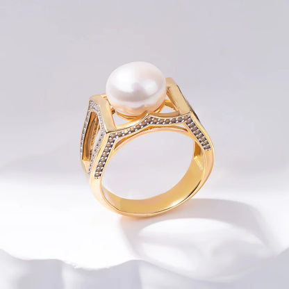 S925 pure silver pearl ring, female niche design, light luxury, high-end feeling, cool style, Instagram trendy fashion