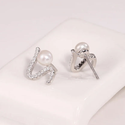 2024 trend fine fashion women jewelry oem s925 sterling silver natural pearl irregular simple earrings