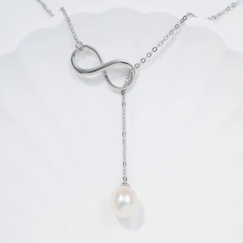 925 sterling silver women teardrop pearl charm drop pendant necklace with pearl pendant