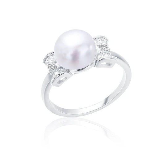 S925 pure silver pearl ring, female niche design, light luxury, high-end feeling, cool style, Instagram trendy fashion