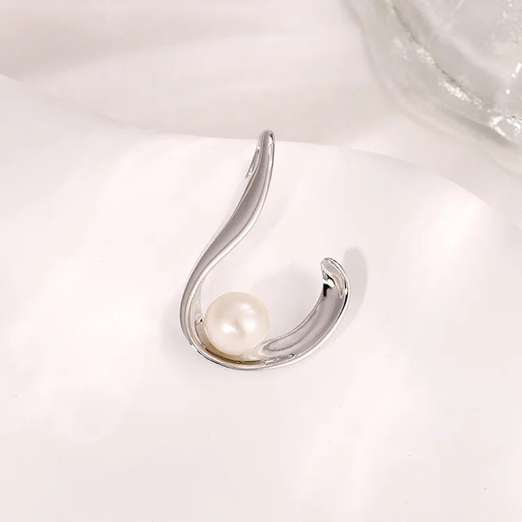 Custom ladies fine jewelry modern jewellery pearl 925 sterling silver chain pendant necklace for women