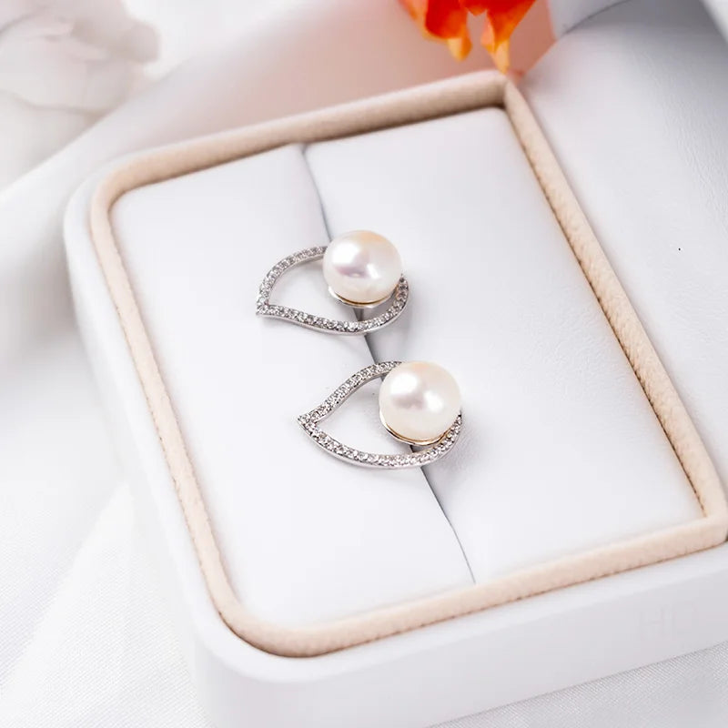 High Quality Wholesale 925 sterling silver fine stud earrings pearls jewelry rhodium plating solution for bridal