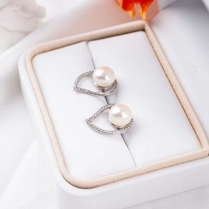 High Quality Wholesale 925 sterling silver fine stud earrings pearls jewelry rhodium plating solution for bridal