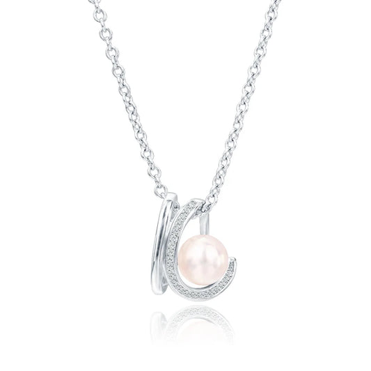 Custom 925 sterling silver pearl cage pendant setting with zirconia