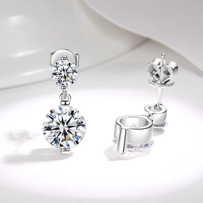 Jewelry Womens 925 Silver Triangle Earring Studs White Gold Plated 2ct cz Diamond Earrings Women