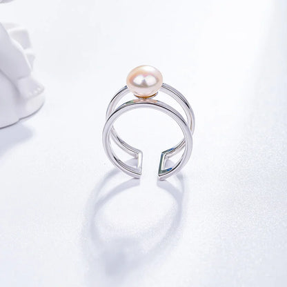 S925 pure silver pearl ring, female niche design, light luxury, high-end feeling, cool style, Instagram trendy fashion