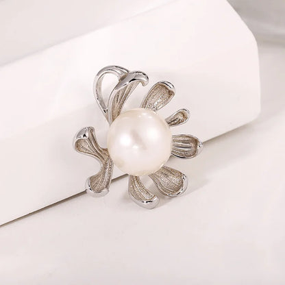 Custom made fashion pearl and diamond 925 sterling silver necklace pendant