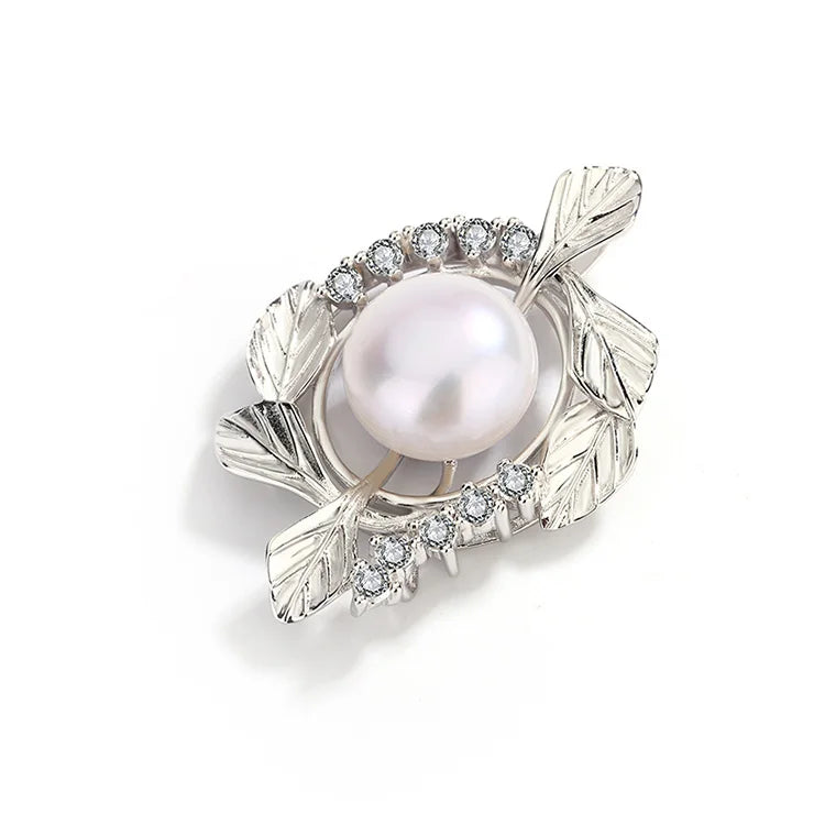 Jewelry supplier fashion fine cultured freshwater pearl and diamond 925 silver pendant