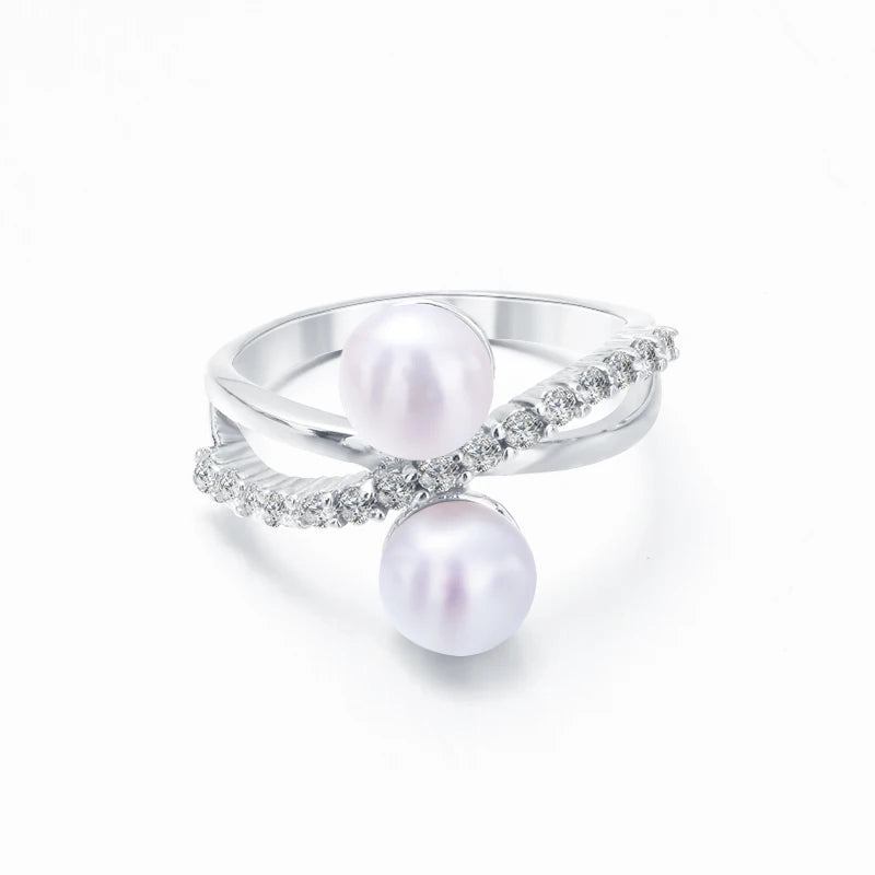 S925 pure silver pearl ring, female niche design, light luxury, high-end feeling, cool style, Instagram trendy fashion