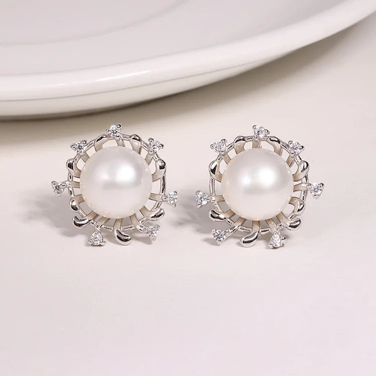 Minimalist women accessories jewelry wholesale s925 925 sterling silver pearl stud earrings