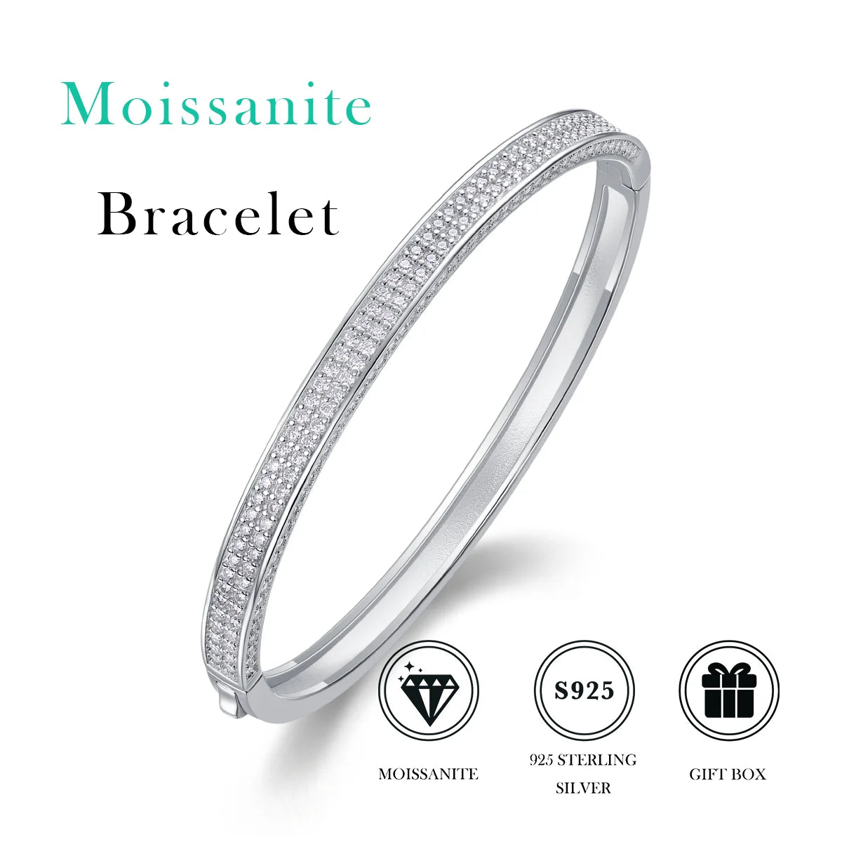 Moissanite High Quality White Gold Waterproof 925 Sterling Silver Halo Tennis Bracelet For women B230913142