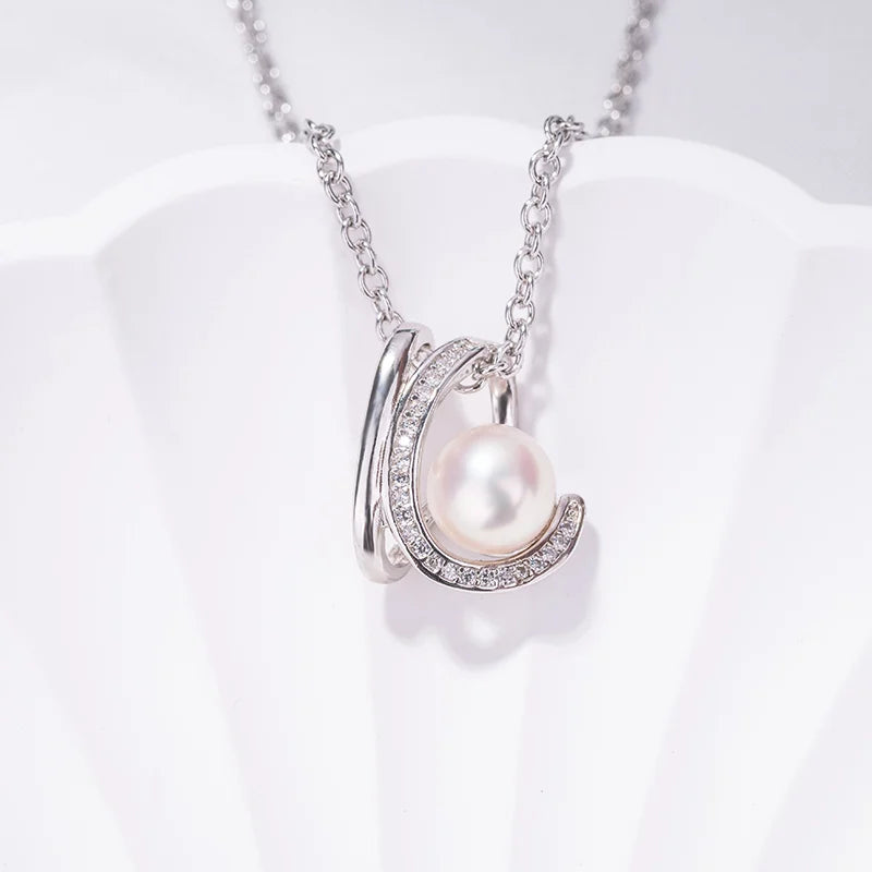 Custom 925 sterling silver pearl cage pendant setting with zirconia