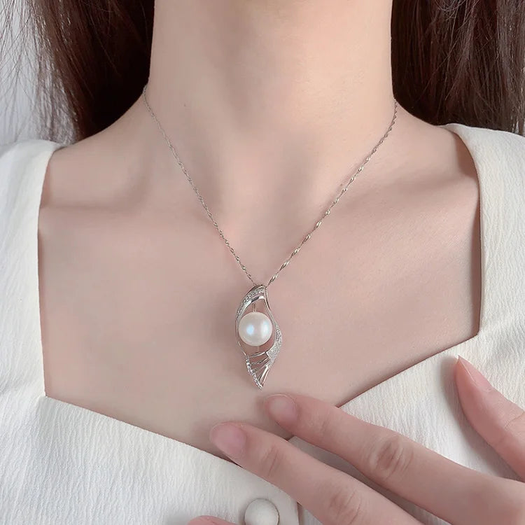 Custom design jewelry manufacturer pure 925 sterling silver single cultured freshwater pearl pendant