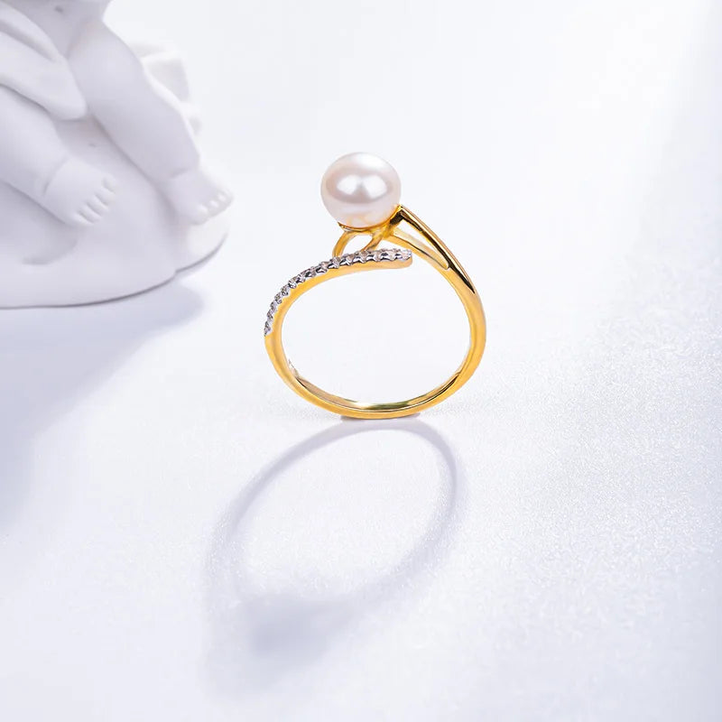 S925 pure silver pearl ring, female niche design, light luxury, high-end feeling, cool style, Instagram trendy fashion