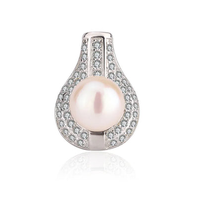 Customizable personalized 925 sterling silver freshwater pearl pendant inlaid with zircon diamond