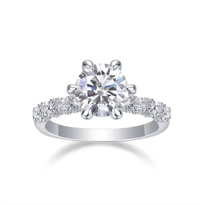 Elegant 3 Carat 6-Prong Moissanite Ring in 925 Silver - Women's Wedding, Birthday Luxury Jewelry Wholesale