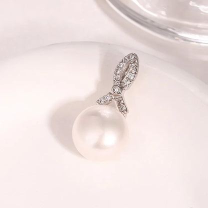 Fashion Trend 925 Sterling Silver Tie Twist Shape Freshwater Pearl Women's Pendant