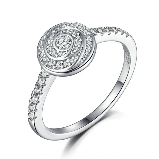 Silver Jewelry Women Rhodium Plated Zirconia Non Fade Jewellery Trendy Rings 925 Sterling Silver