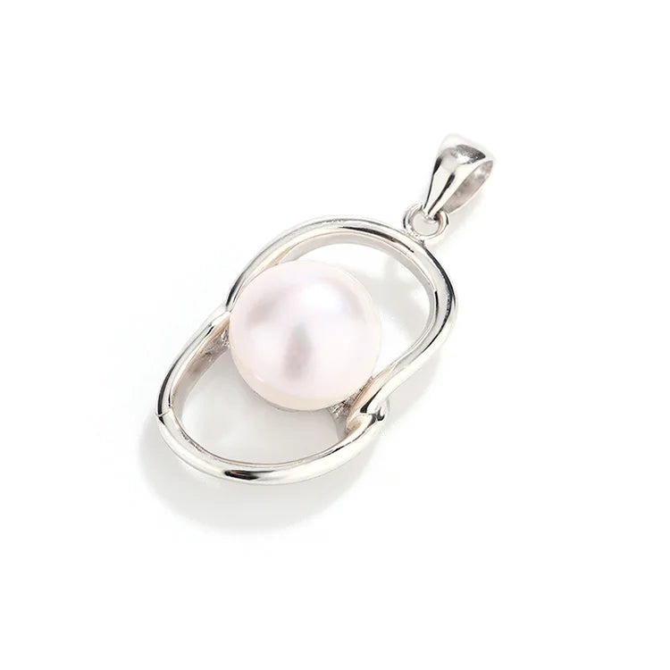 Custom modern freshwater pearl 925 sterling silver charm pendant for silver necklace