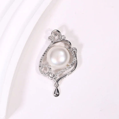 925 sterling silver necklace modern freshwater pearl charm pendant with zircon diamond