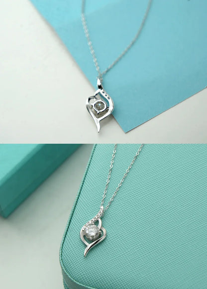 Jeweller Buy Elegant 925 Sterling Silver Link Chain with Moissanite Pendant Fine Jewelry Necklace