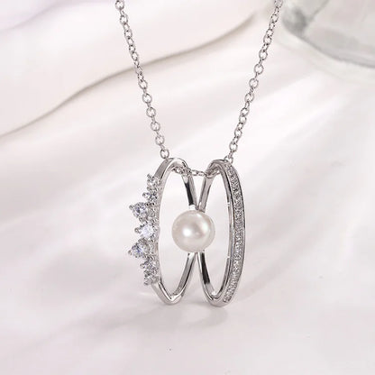 Custom 925 sterling silver pearl women pendant necklace earring fashion ring set