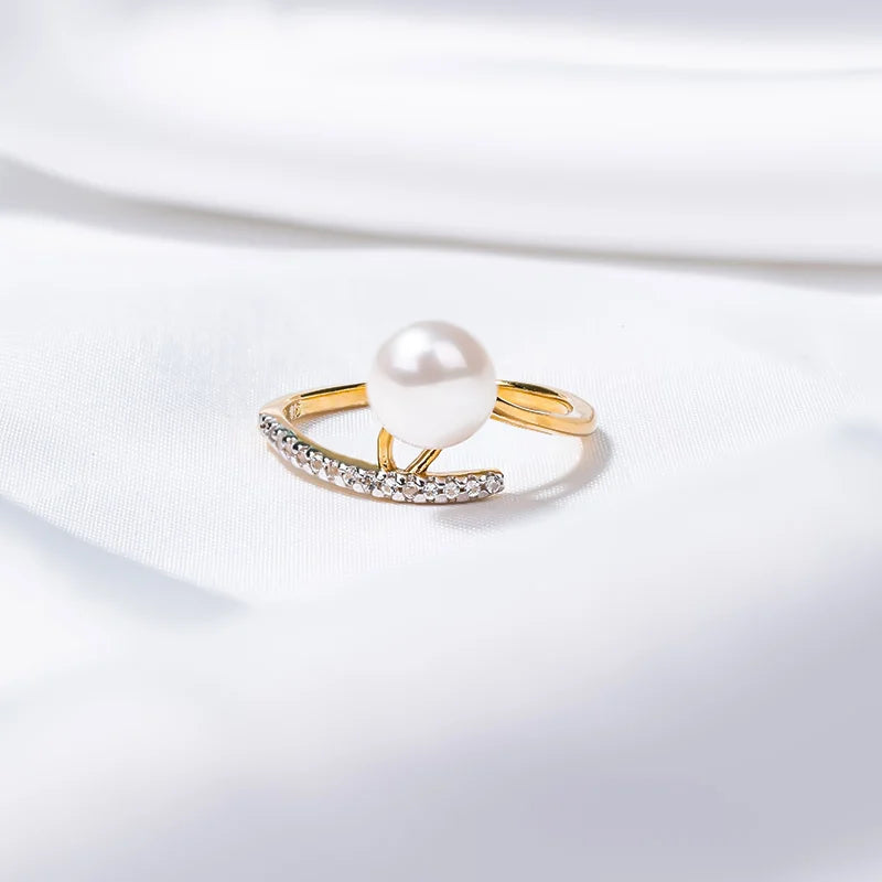 S925 pure silver pearl ring, female niche design, light luxury, high-end feeling, cool style, Instagram trendy fashion