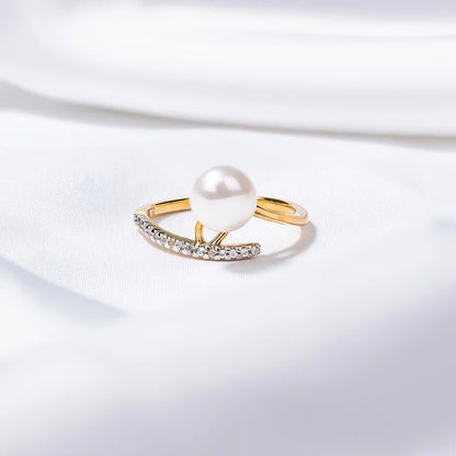 S925 pure silver pearl ring, female niche design, light luxury, high-end feeling, cool style, Instagram trendy fashion