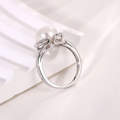 Women fine fingers luxury jewelry 925 sterling silver casual freshwater pearl ring for ladies