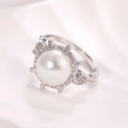 Custom fashion jewelry minimalist 925 s925 real silver rings freshwater pearl ring for women