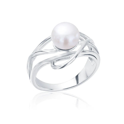 S925 pure silver pearl ring, female niche design, light luxury, high-end feeling, cool style, Instagram trendy fashion