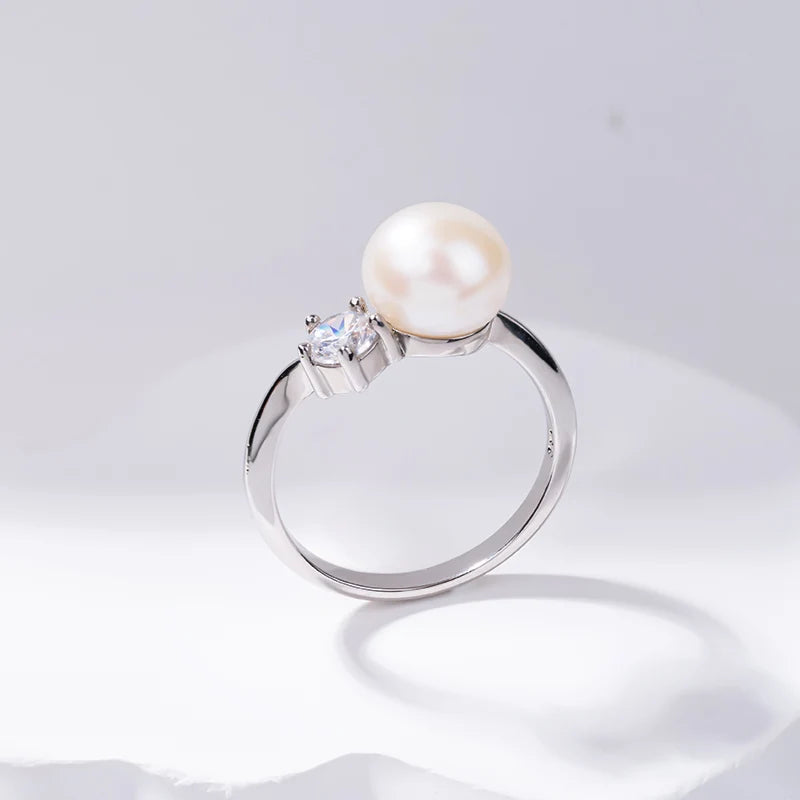 S925 pure silver pearl ring, female niche design, light luxury, high-end feeling, cool style, Instagram trendy fashion