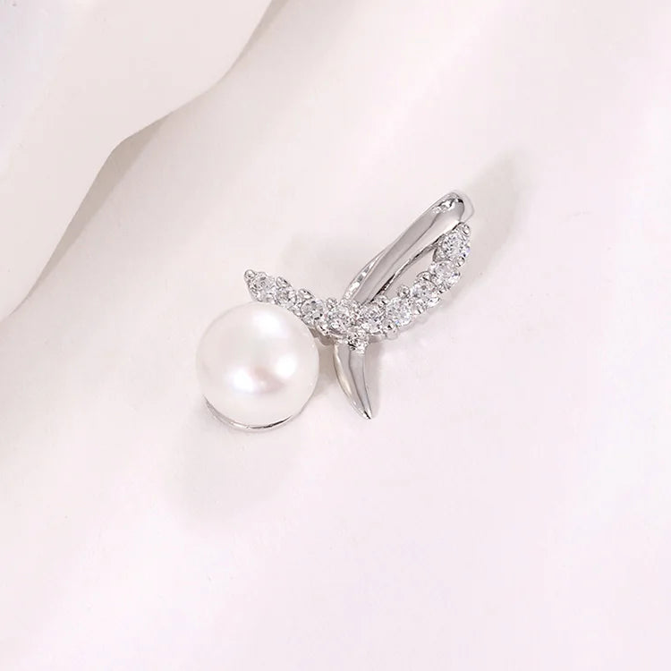 Custom s925 925 sterling silver jewelry delicate pearl charm pendant necklace with moissanite for girls