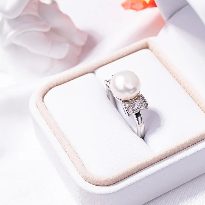 S925 pure silver pearl ring, female niche design, light luxury, high-end feeling, cool style, Instagram trendy fashion