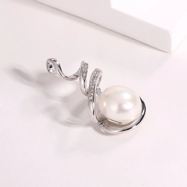 Custom logo pendant manufacturer sterling silver 925 jewellery wholesale necklace zirconia pearl pendant for necklace custom