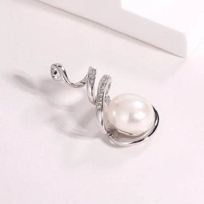 Custom logo pendant manufacturer sterling silver 925 jewellery wholesale necklace zirconia pearl pendant for necklace custom