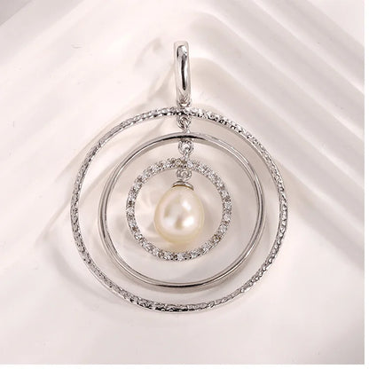 Customizable fine jewelry custom design freshwater pearl 925 sterling silver circle pendant