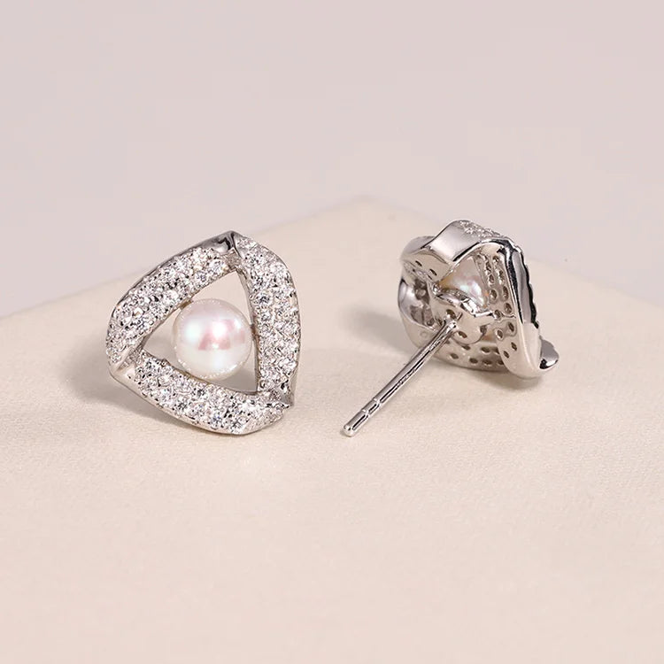 Wholesale bulk statement fine fashion jewelry 925 sterling silver freshwater natural pearl luxury women irregular studs earrings