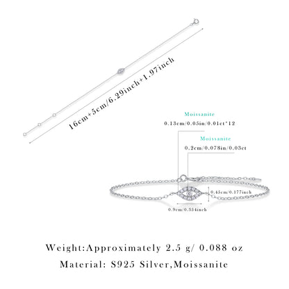 Fashion 925 Sterling Silver VVS Moissanite Diamond Iced Out Lucky  Link Bracelet For Valentine L231113370