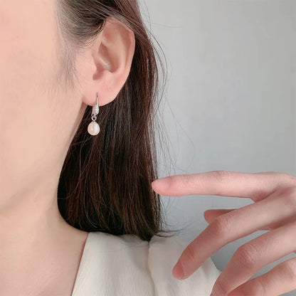 2024 fashion custom wholesale zircon wholesale women western 925 silver waterdrop fresh water natural pearl earring