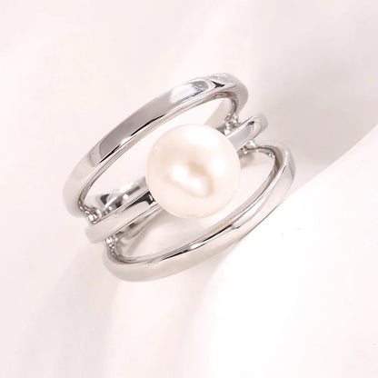 Finger custom cool bulk fashion jewelry 925 sterling silver design freshwater pearl rings for women lady