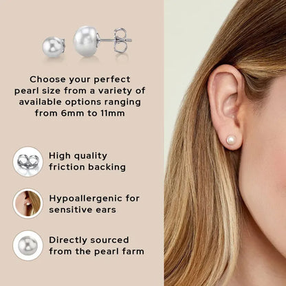 Popular Minimalist Simple 925 Sterling Silver 14K 18K Gold Plated Freshwater Cultured Stud Pearl Earrings