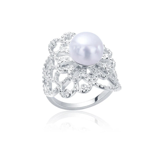 S925 pure silver pearl ring, female niche design, light luxury, high-end feeling, cool style, Instagram trendy fashion