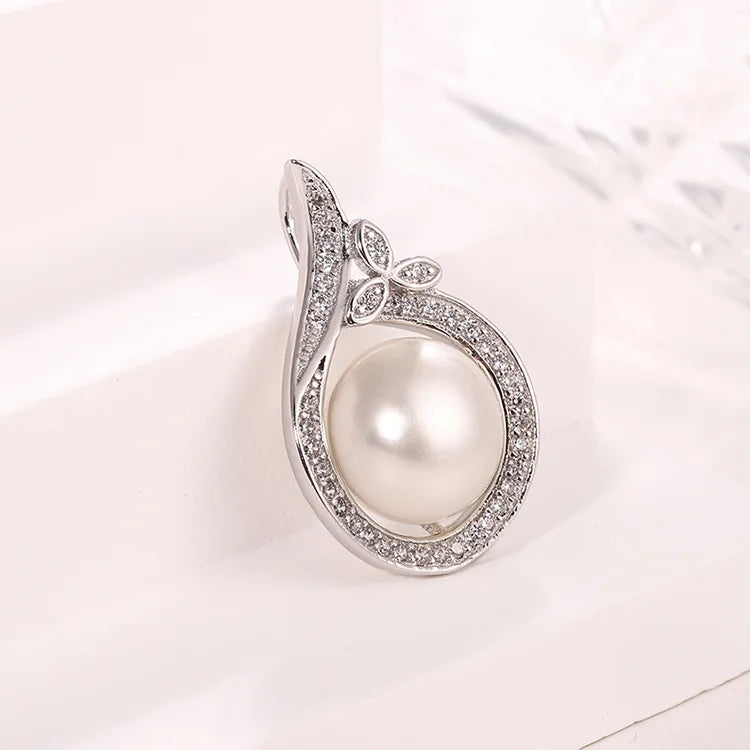 Wholesale custom logo vintage 925 sterling silver framed women's pendant with pearl